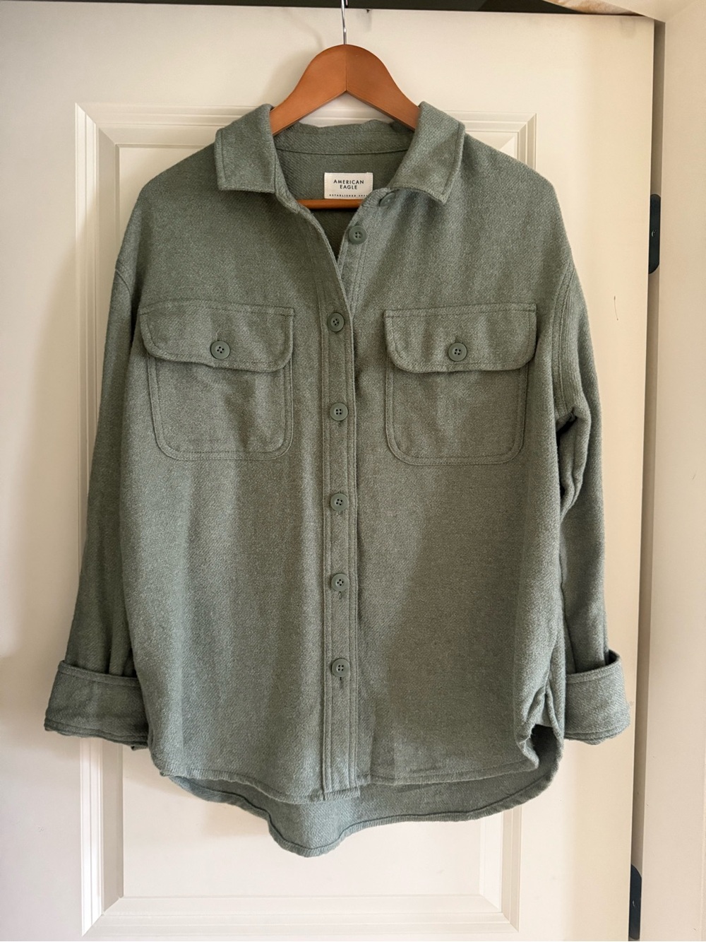 American Eagle Outfitters Sage Green Utility Shacket
